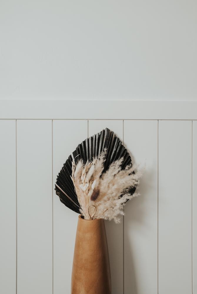 Includes 3 Palms: 12"W X 17"L Charcoal BLACK Medium Dried Palm Leaf | Palm Fan | Tropical Decor | DIY Floral Arrangements | Home | Party | Wedding | Boho Decor | Free Ships Flat, Ready to Use! 3 PCS