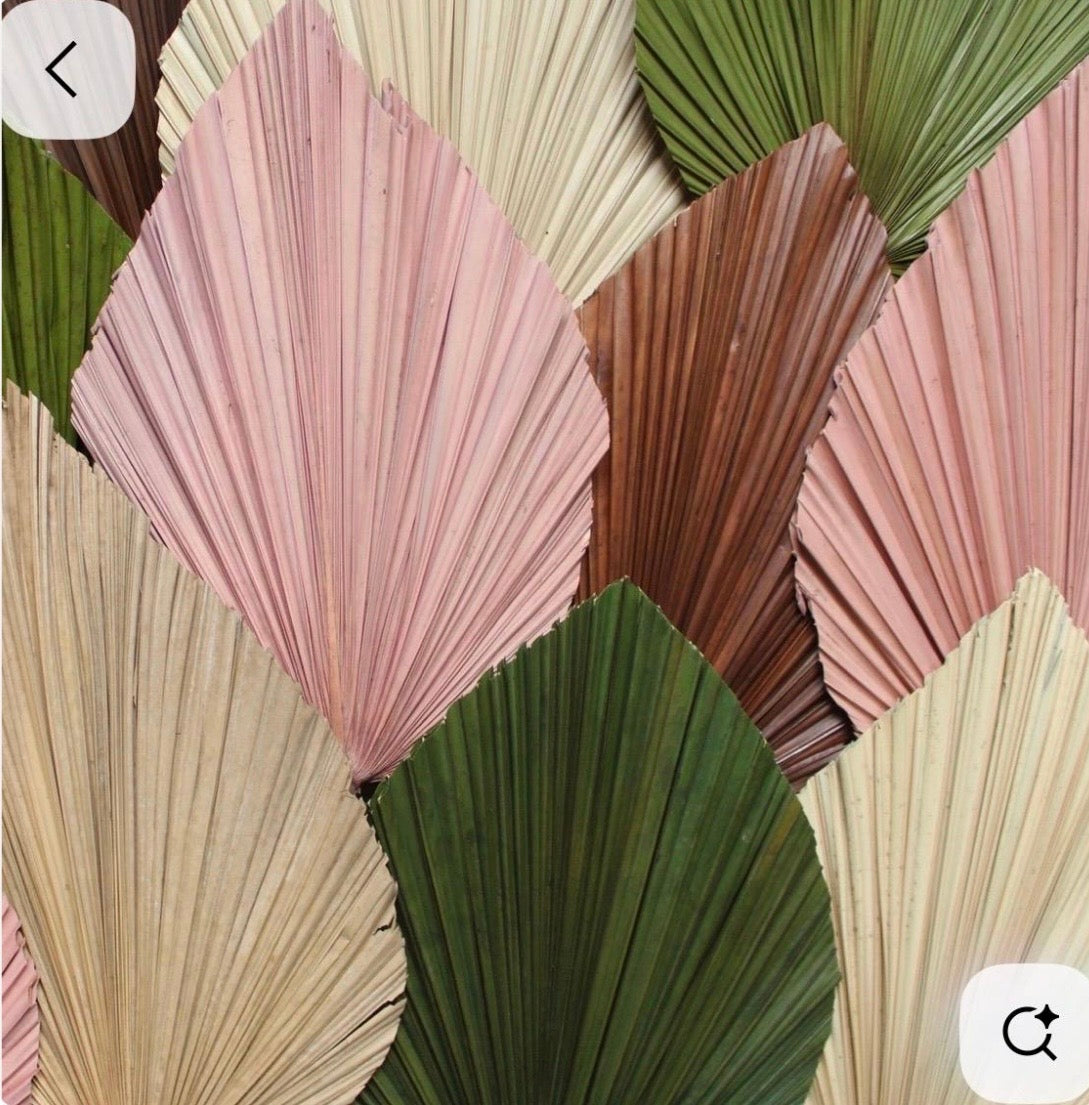 14” Custom Color Painted Palm Leaves (no extra cost) 3pcs