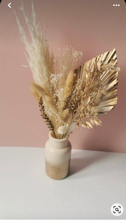 Includes 3 Palms: 12"W X 17"L Medium GOLD Dried Palm Leaf | Palm Fan | Tropical Decor | DIY Floral Arrangements | Home | Party | Wedding | Boho Decor | Free Ships Flat, Ready to Use! 3 PCS