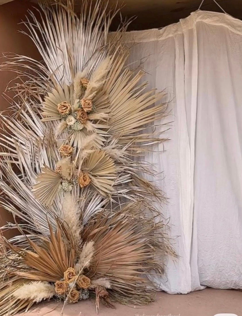Giant Set of 5 Dried Palm Leaves, Wedding Arrangements, DIY Wedding Decor for Outdoor & Indoor, Boho Wedding Backdrops, XL Photoshoot Props
