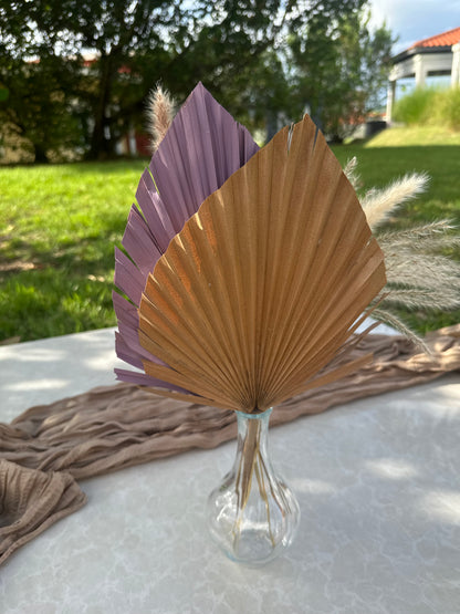 Mini Pampass Grass & Palm Bouquet Bundle + FREE Vase + FREE Shipping