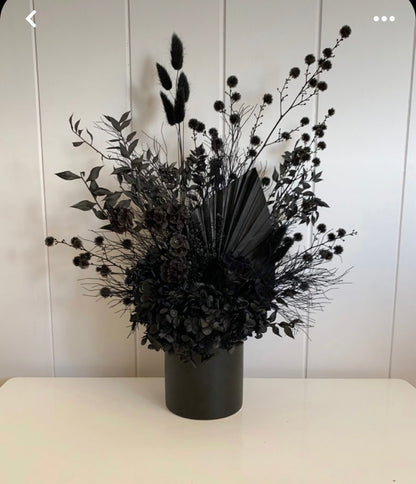 Includes 3 Palms: 12"W X 17"L Charcoal BLACK Medium Dried Palm Leaf | Palm Fan | Tropical Decor | DIY Floral Arrangements | Home | Party | Wedding | Boho Decor | Free Ships Flat, Ready to Use! 3 PCS