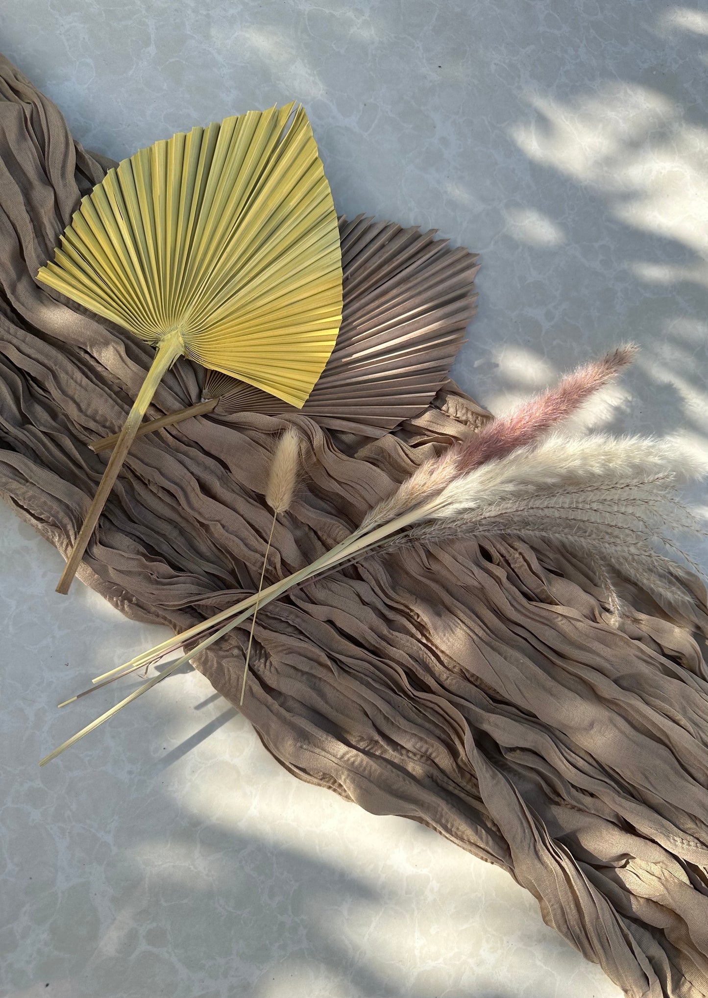 Mini Pampass Grass & Palm Bouquet Bundle + FREE Vase + FREE Shipping