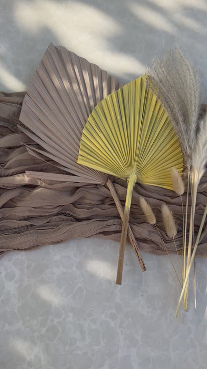Mini Pampass Grass & Palm Bouquet Bundle + FREE Vase + FREE Shipping