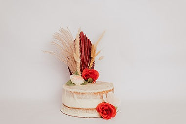 12 PCS Cake Topper, Boho, Flower, Palm Leaves, Cake Decorations, for Bohemian Wedding, Baby Shower, Birthday, Party Supplies, PINK