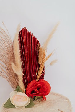 12 PCS Cake Topper, Boho, Flower, Palm Leaves, Cake Decorations, for Bohemian Wedding, Baby Shower, Birthday, Party Supplies, PINK